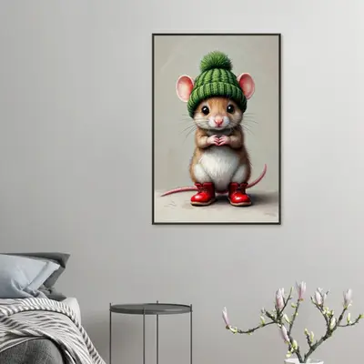 Tiny Charm - A Mouse in Boots Wall Art