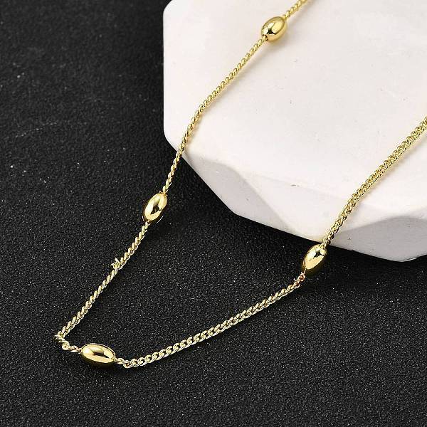 3MM Brass Oval Twisted Chain Necklaces