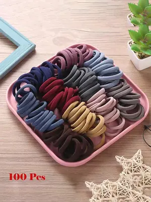 Plain Color Hair Ties As Gift for Girlfriend,  Trendy High Elasticity Rubber Band, Seamless No Crease Hair Small Ponytail Hol...