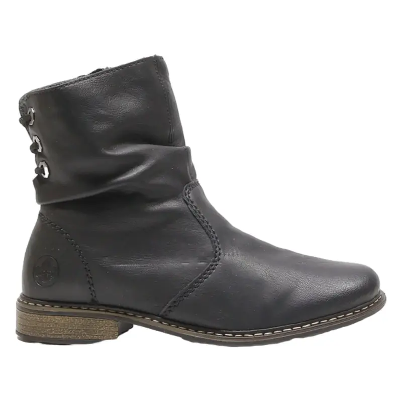 RIEKER Ankle Boots Black Leather Womens UK 6