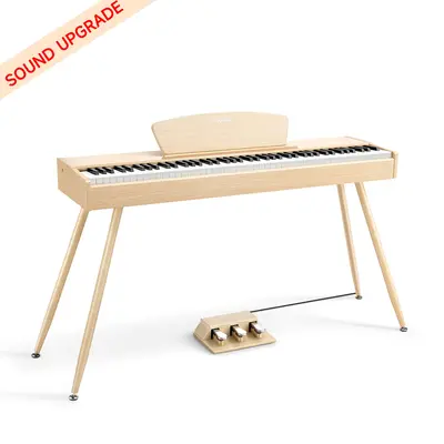 Donner DDP-80 Wooden Digital Piano - Light Oak Sound Upgrade / Piano