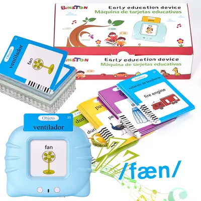 Spanish & English Talking Flash Cards for Toddler, Bilingual Flash Cards Learning Montessori Toys with 224 Sight Words, Speec...