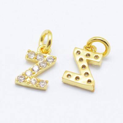Brass Micro Pave Grade AAA Cubic Zirconia Charms