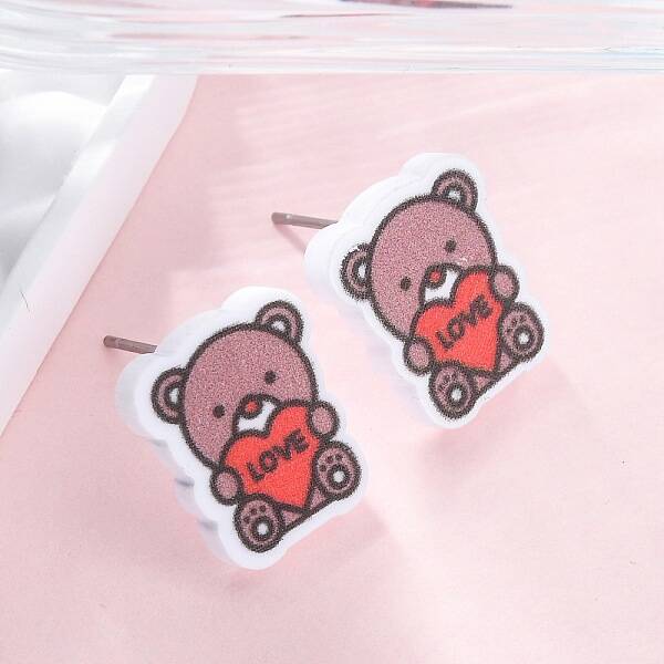 Wood Stud Earrings