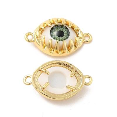 Evil Eye Resin Brass Connector Charms