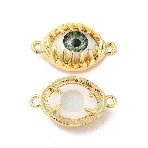 Evil Eye Resin Brass Connector Charms