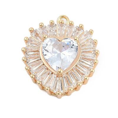 Brass Micro Pave Cubic Zirconia with Glass Pendants