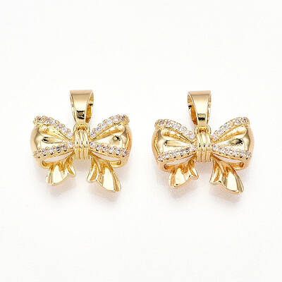 Brass Micro Pave Cubic Zirconia Charms