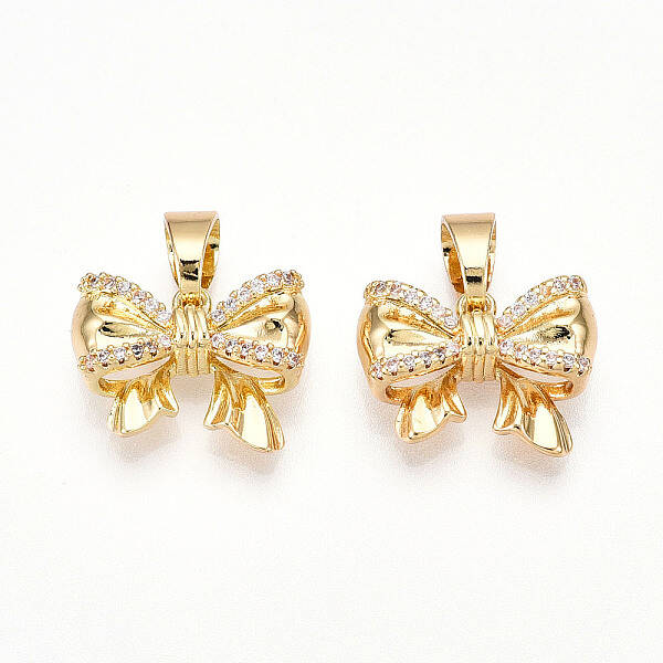 Brass Micro Pave Cubic Zirconia Charms