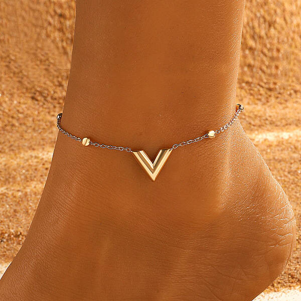 Stainless Steel Link Chain Anklet for Women