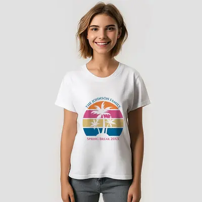 Spring Break Trip Beach Sunset Cute Custom Girls TShirt