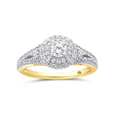 Lab Grown Ripple Diamond Engagement Ring | 14K Yellow Gold 1 CT. TW.