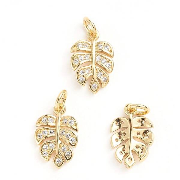 Brass Micro Pave Cubic Zirconia Pendants