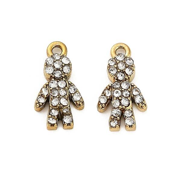 304 Stainless Steel Rhinestone Pendant