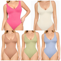 Lover-Beauty #Livestream Tummy Control Bodysuit for Women Slimming V Neck Bodysuits Snatched Waist Body Suit Sculpting Thong ...