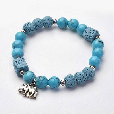 Natural Lava Rock Stretch Bracelets