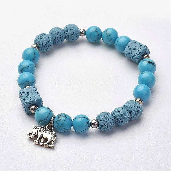 Natural Lava Rock Stretch Bracelets