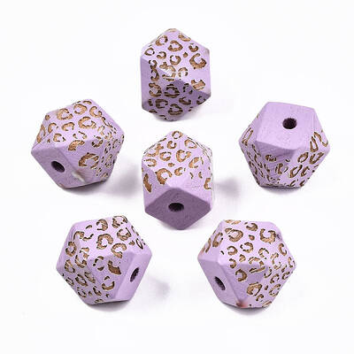 Painted Natural Wood Beads