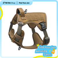 Tactical Dog Harness for Medium Large Dogs, Heavy Duty Dog Harness with ID Card, Reflective Harness for Training Easy Control...