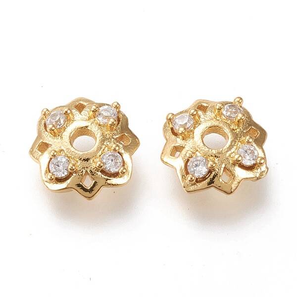 4-Petal Brass Bead Caps