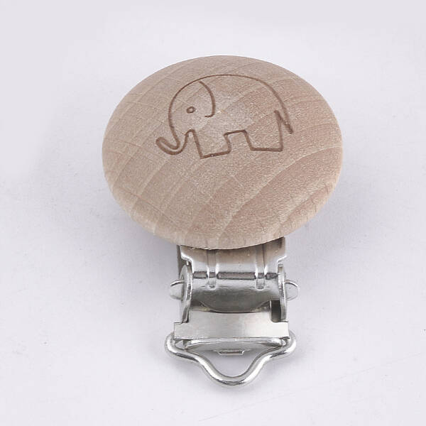 Beech Wood Baby Pacifier Holder Clips