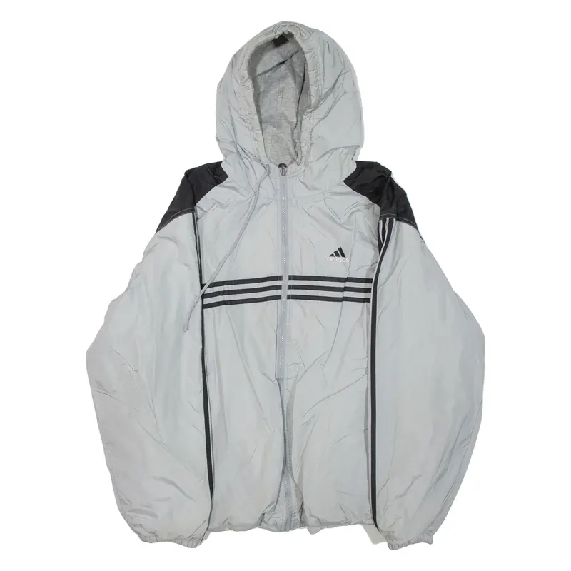 ADIDAS Mens Jacket Grey Hooded XL
