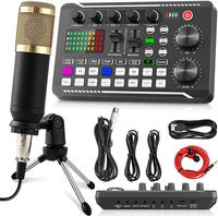 F998 Live Broadcast Device, Wireless Live AudioEquipment,Microphone Music Sound ControlEquipment, Audio Mixer With Sound Conv...