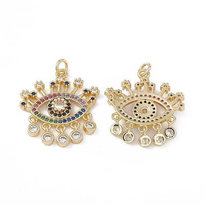 Brass Colorful Cubic Zirconia Pendants