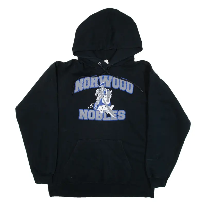HANES Norwood Nobles Mens Black Hoodie USA S