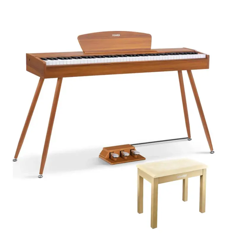 Donner DDP-80 Wooden Digital Piano - Natural / Piano+Light Oak Bench