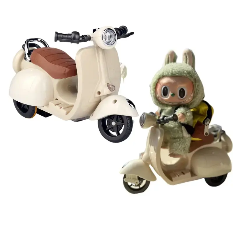 Labu-bu Mini Electric  Scooter Vehicles Toy 4 Colors Available ,Funny Doll, Could Rotate 360° ,Cute Plastic Scooter Toy Orna...