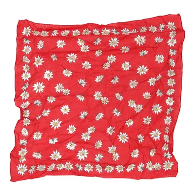 Unbranded Floral Scarf - No Size Red Polyester
