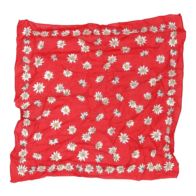Unbranded Floral Scarf - No Size Red Polyester