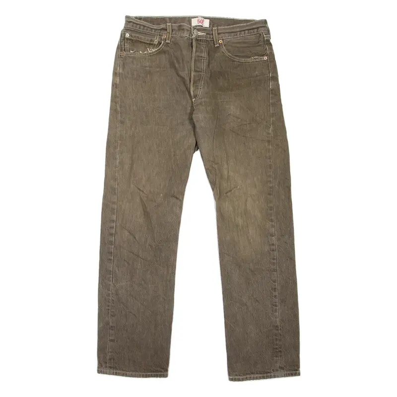 LEVI'S 501 Jeans Mens Green Regular Straight W34 L30
