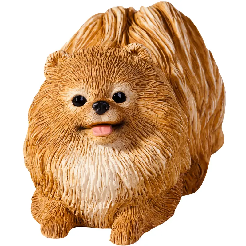 Sandicast Orange Pomeranian Dog Sculpture