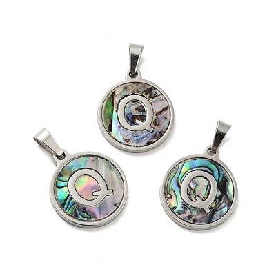304 Stainless Steel with Paua Shell Pendants