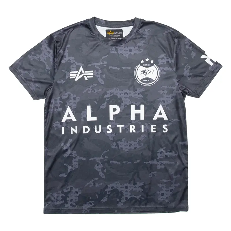 ALPHA INDUSTRIES Mens Football Shirt T-Shirt Grey M