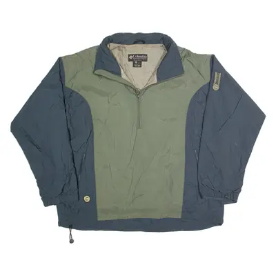 COLUMBIA Mens Pullover Jacket Blue Colourblock XL
