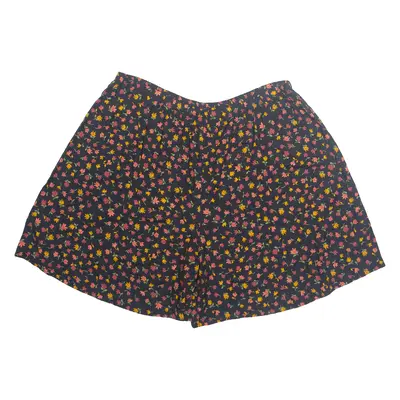 COTTON BASICS Womens Casual Shorts Black Floral L W34