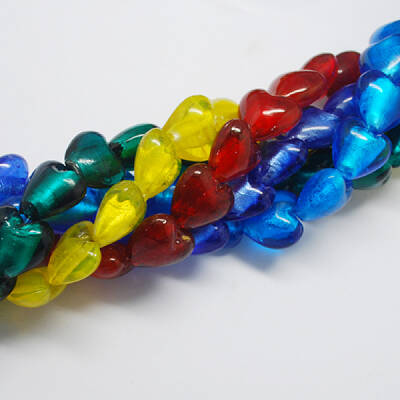 Handmade Silver Foil Glass Beads