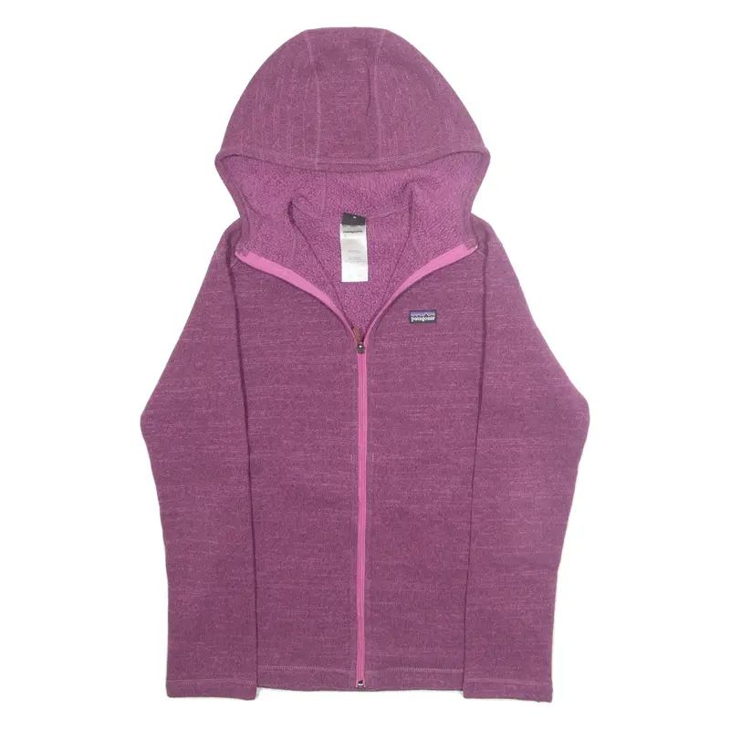 PATAGONIA Girls Fleece Jacket Purple Hooded XL