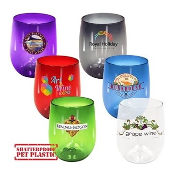 100 Customized 12 oz Plastic Stemless Wine Glass, Full Color ...