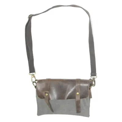 GENUINE LEATHER Womens Shoulder Bag Grey