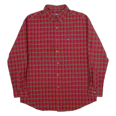 RALPH LAUREN CHAPS Mens Shirt Red Check Long Sleeve L