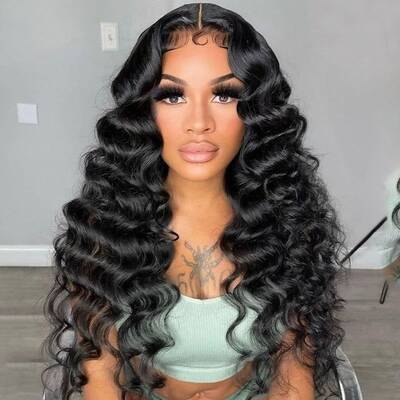Loose Deep Wave Lace Closure Wig Transparent Lace Wig / BGMgirl