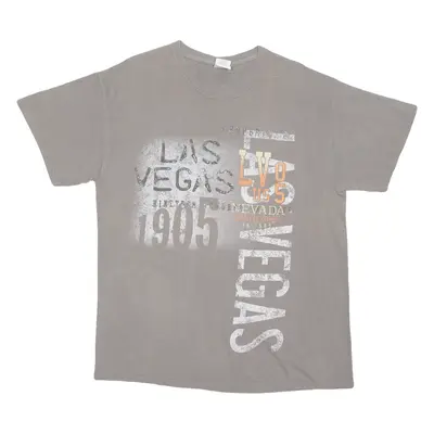 GILDAN Las Vegas Mens T-Shirt Beige USA L