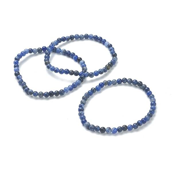 Natural Sodalite Beaded Stretch Bracelets