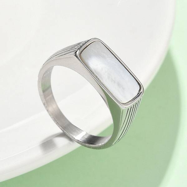 316L Stainless Steel Shell Finger Rings for Women