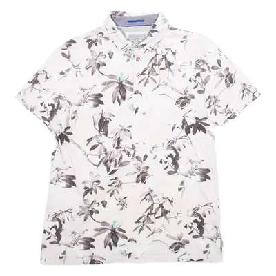 TED BAKER Mens Polo Shirt Pink Floral M
