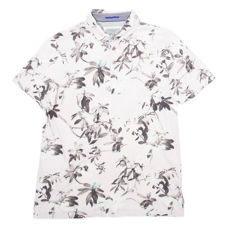 TED BAKER Mens Polo Shirt Pink Floral M